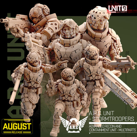 Подразделение штурмовиков АРС Cyberpunk - A.R.C. Unit - Stormtroopers 32mm Миниатюры
