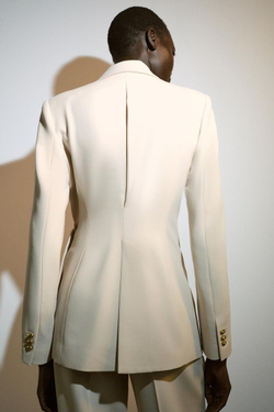 ZARA ДВУБОРТНЫЙ БЛЕЙЗЕР С ПРЯЖКОЙ, ЭКРЮ