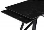 Керамический стол Woodville Вилсон 140(200)х80 черный мрамор shakespeare black, черный, ножки черные