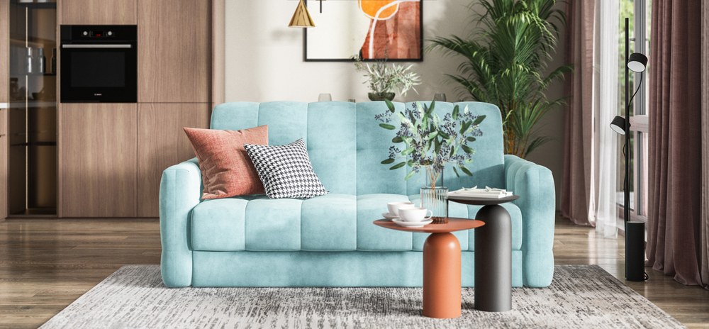 Диван Босс Слип 160 Велюр Монолит Циан (последний экземпляр)