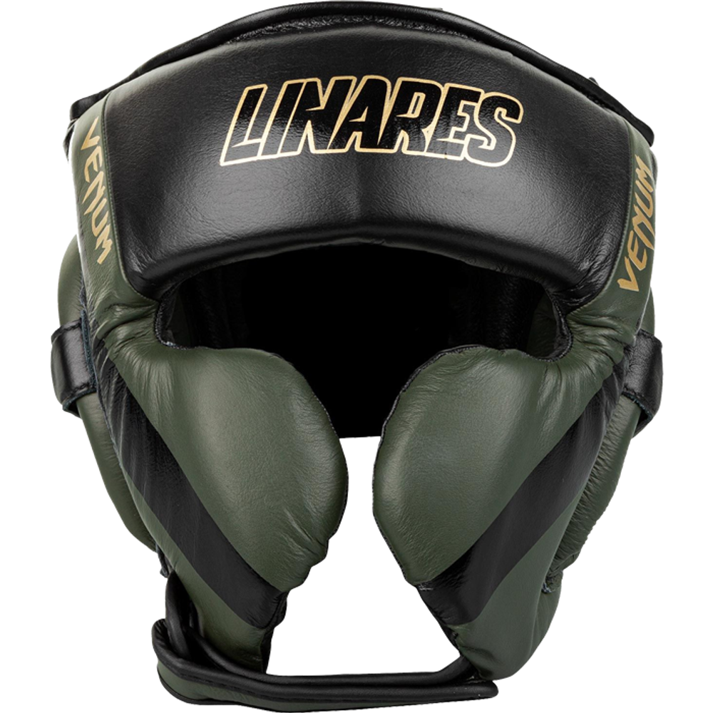 Боксерский шлем Venum Proboxing Cheek Headgear Linares Edition Khaki/Black/Gold