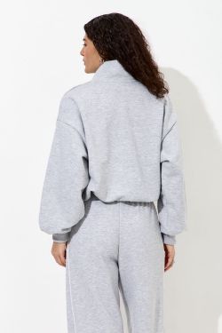 Олимпийка с короткой молнией "Âme Sirène" цвета серый меланж