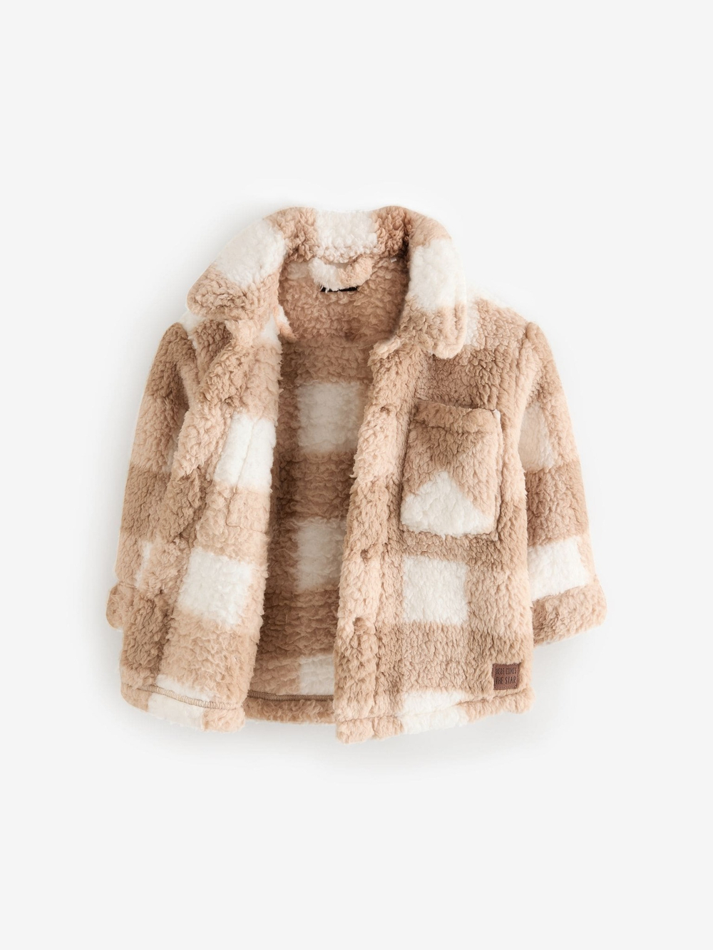 Куртка флисовая для мальчика Next K83-421, Коричневый, Молочный