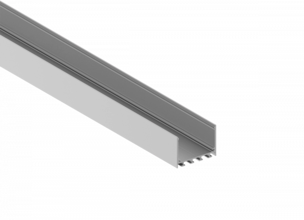 Накладной алюминиевый профиль,  50х35х2000. Цвет: Анодированное серебро, Серия:DN8ALE