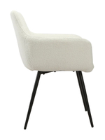 Стул LA ALTA STELLA букле белый, каркас черный