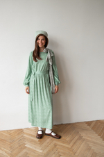 Платье Катарина из штапеля для беременных и кормящих, Полынь с цветами