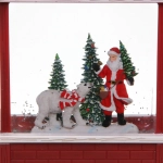 Сувенир с подсветкой «Дедушка и медвежонок» 14,4*7,8*24 см (работает от 3*АА и USB+музыка, подсветка)