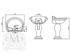 Раковина Migliore Milady ML.MLD-25.773 схема