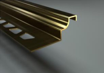 Внутренний профиль для плитки и керамогранита, латунь шлифованная