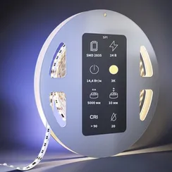 Светодиодная лента 24В 2835 14,4Вт/м Адресная (SPI) 3000K 5м IP 20 201252 Led Strip 201252