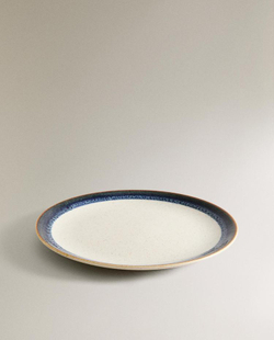 ZARA HOME ФАЯНСОВАЯ ТАРЕЛКА С УЗОРОМ, СИНИЙ