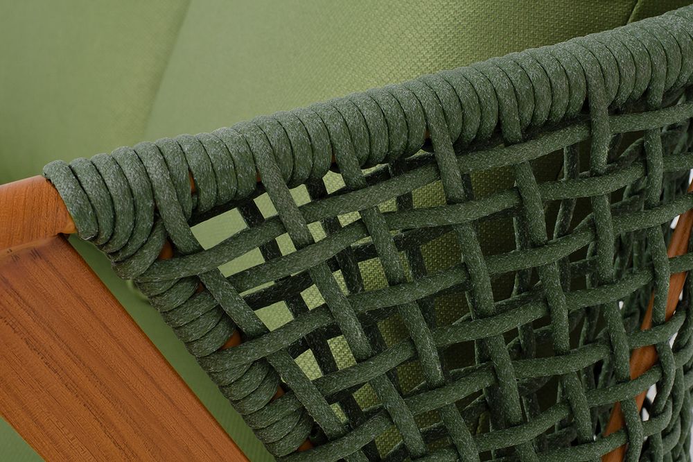 "Амстердам" диван из искусственного ротанга двухместный, цвет зеленый