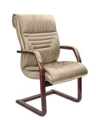 Кресло для посетителей Basel С бежевая кожа