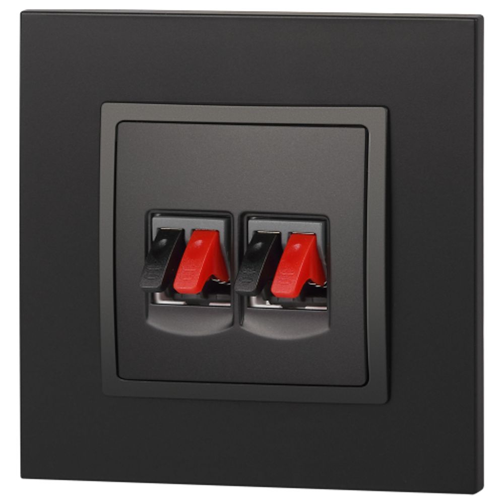 Розетка ЭРА Elegance 14-3112-05 аудио двойная IP20 антрацит