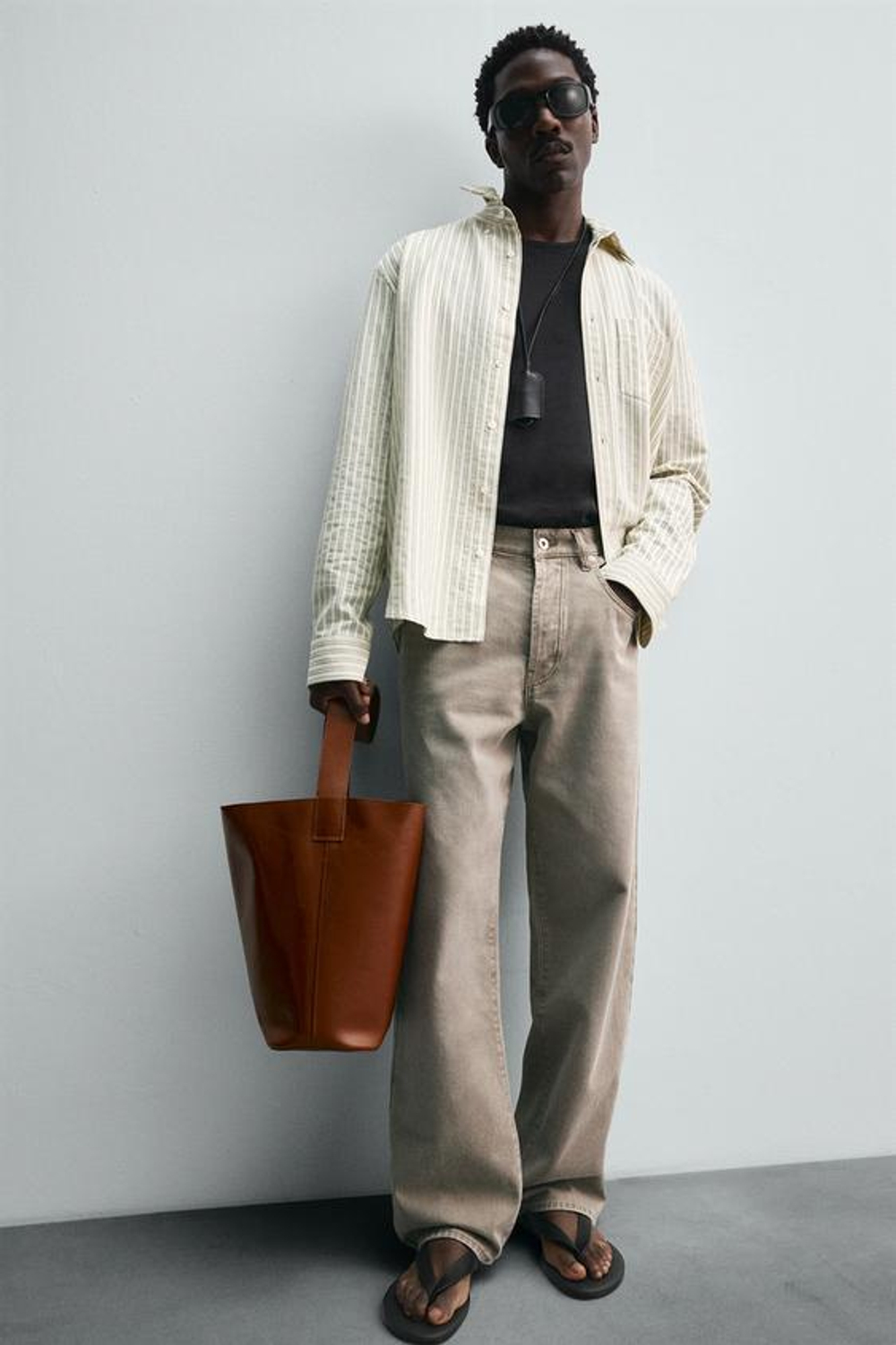 ZARA КОЖАНАЯ СУМКА-ШОПЕР LIMITED EDITION, КОРИЧНЕВЫЙ