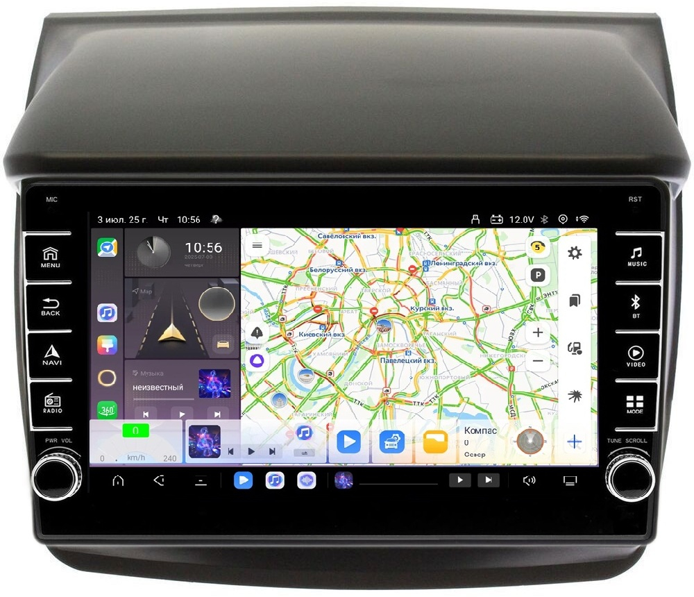 Магнитола для Mitsubishi L200, Pajero Sport 2006-2016 - Carmedia OL-9635 (кнопки и крутилки) Android 13, TS20, 6+128Гб, CarPlay, 4G SIM-слот