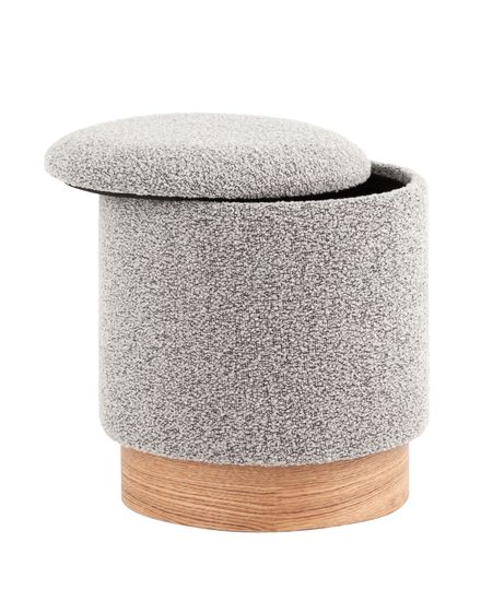 Пуф с ящиком Холли XS букле серый