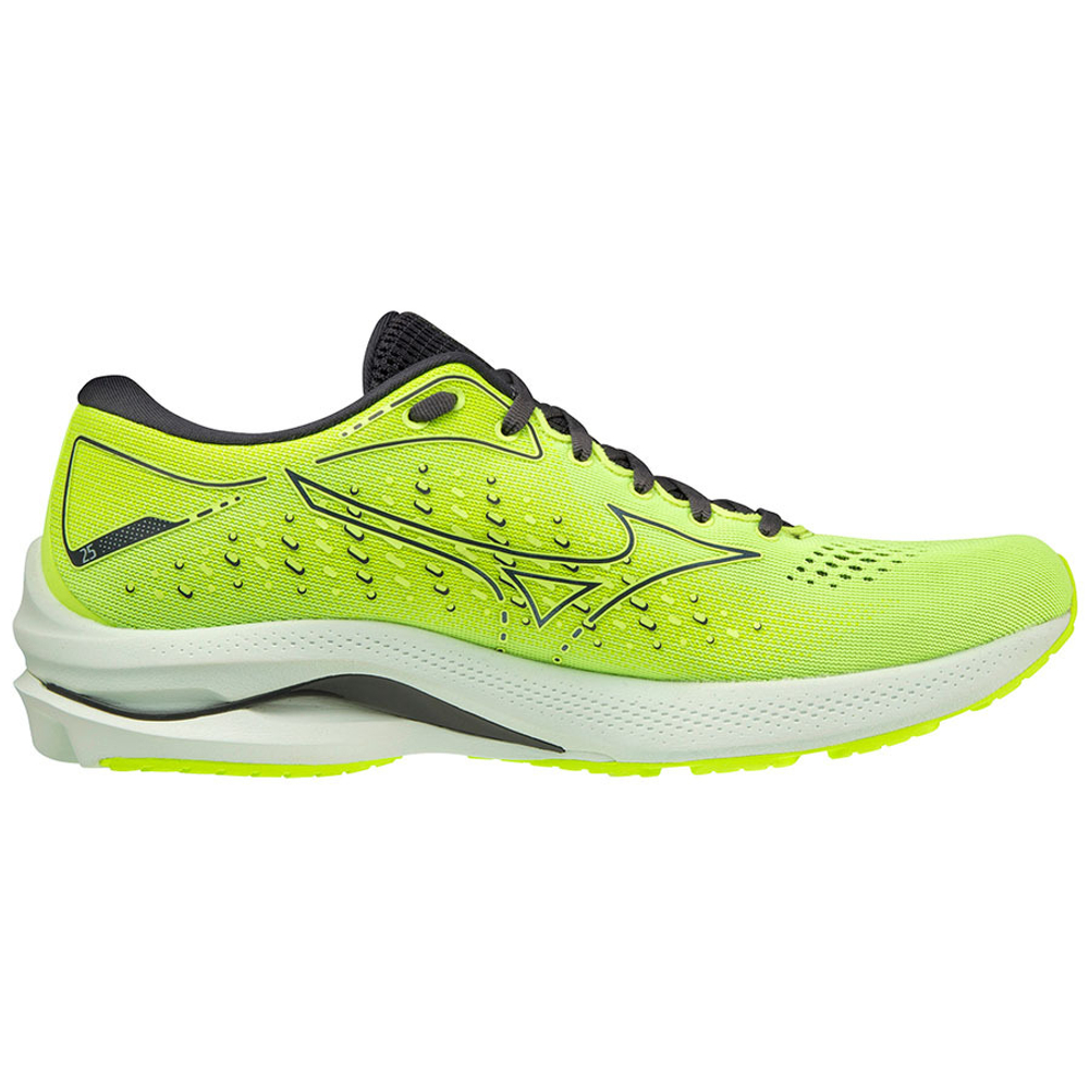 Кроссовки беговые мужские MIZUNO Wave Rider 25 J1GC210315, р.UK11.5, (рос.45.5), салатовый