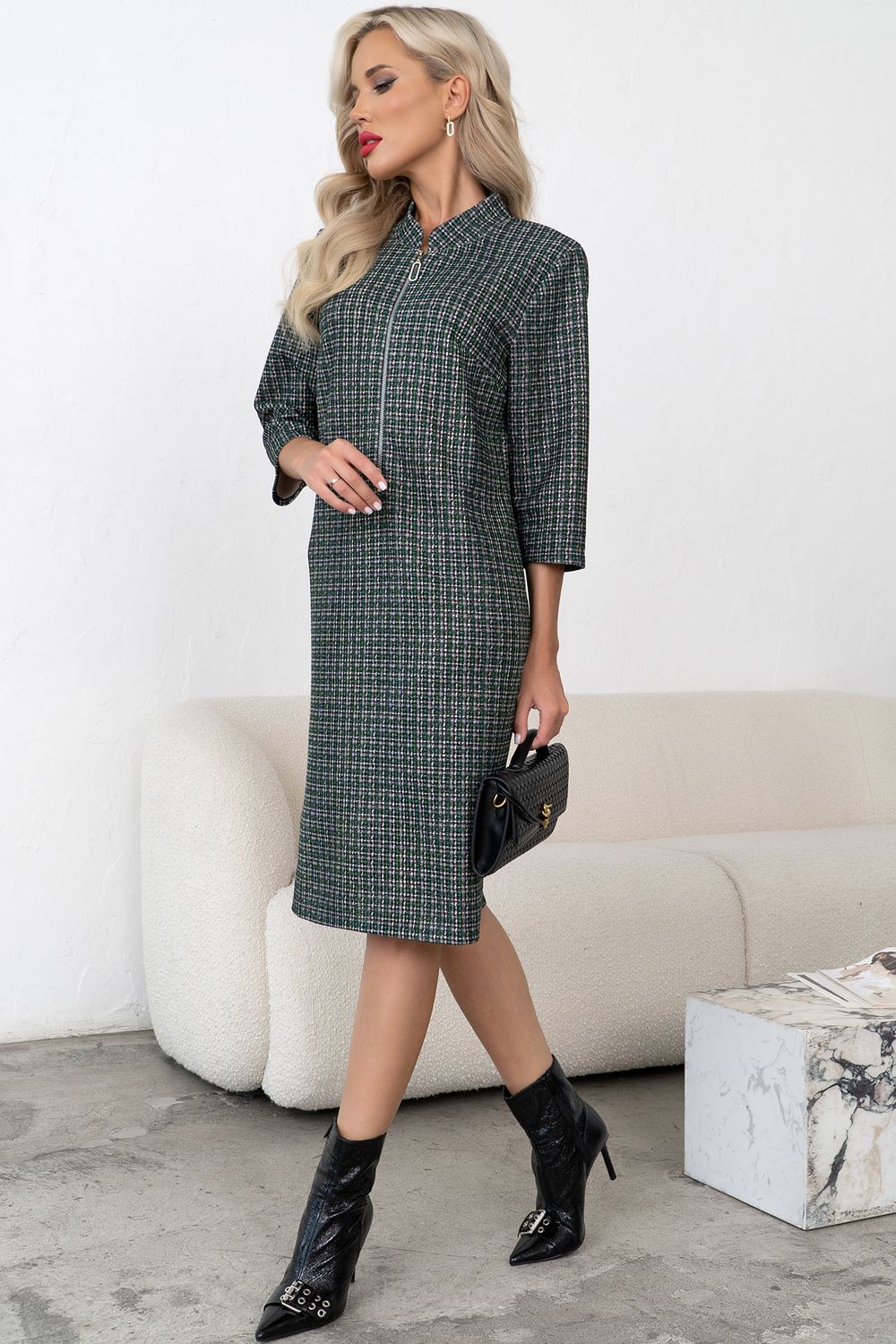 Платье Милана (зеленый/серый) Р11-1248 Nikol