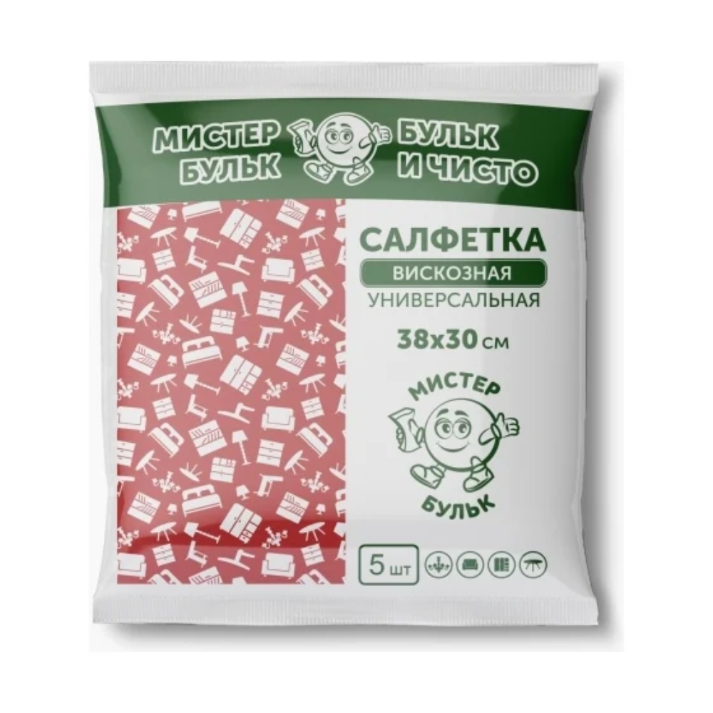 Салфетки вискозные Мистер Бульк универсальные 5 шт