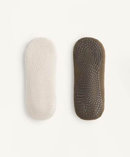 OYSHO Набор из двух пар хлопковых носков для йоги и пилатеса с перекрещивающимися лямками, хаки