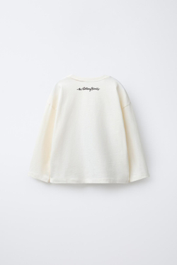 ZARA ФУТБОЛКА С ПРИНТОМ ROLLING STONES ©, ЭКРЮ