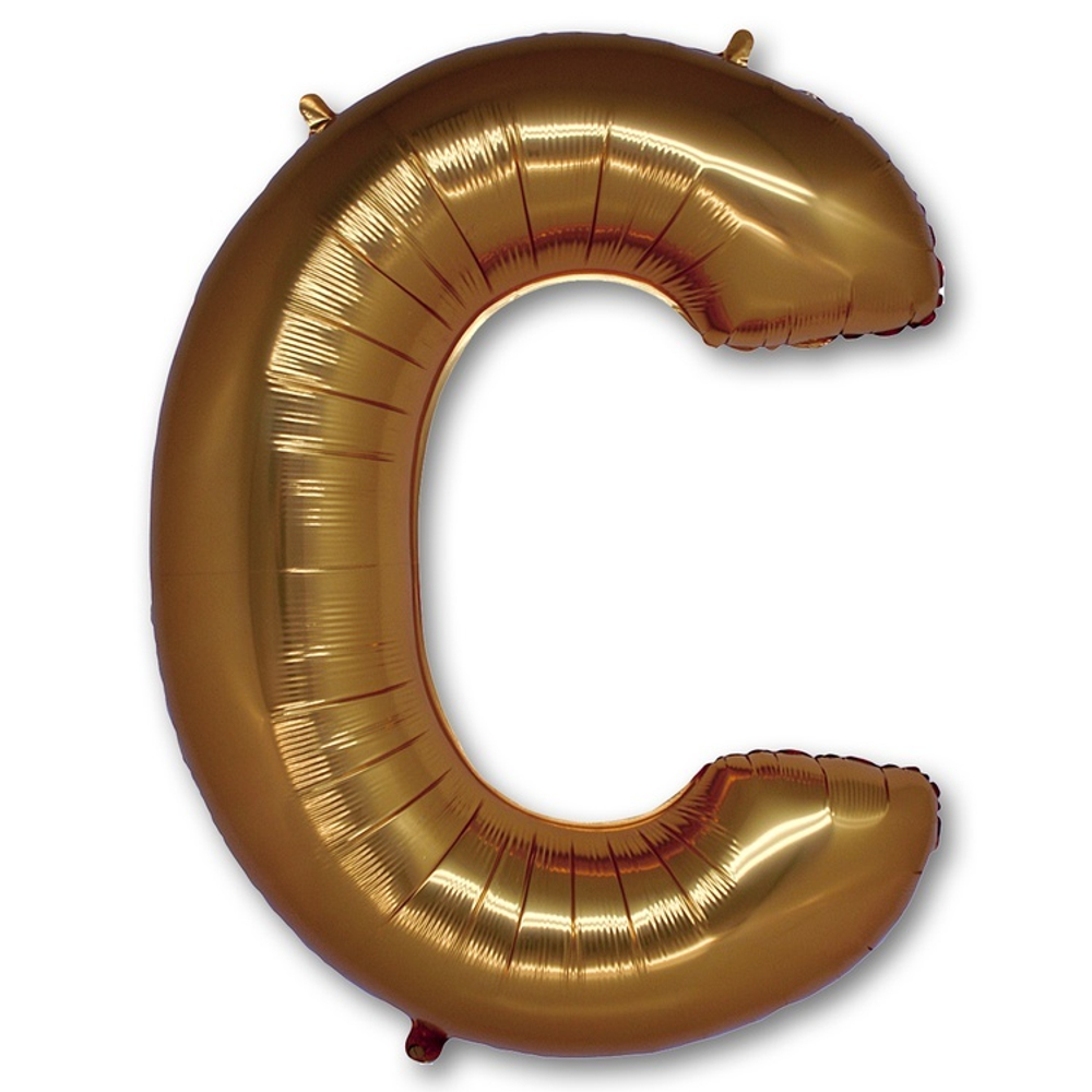 Фольгированная фигура, Буква С 100 см Gold