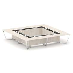 Steel Meet Стол переговорный квадратный MM-PR.B.SP-20K2 Денвер Светлый/Графит Глянец/Нержавеющая Ста