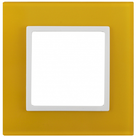 14-5101-21 ЭРА Рамка на 1 пост, стекло, Эра Elegance, жёлтый+бел