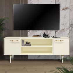Тумба под ТВ Арт Колор matte 155см Классик Голд Кремовый белый матовый