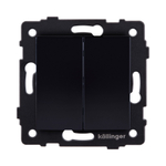 Выключатель 2-клавишный 10А/250В, изогнутый, черный Kollinger REA-R-007BK для Aspekt, Eleganz, Reflex