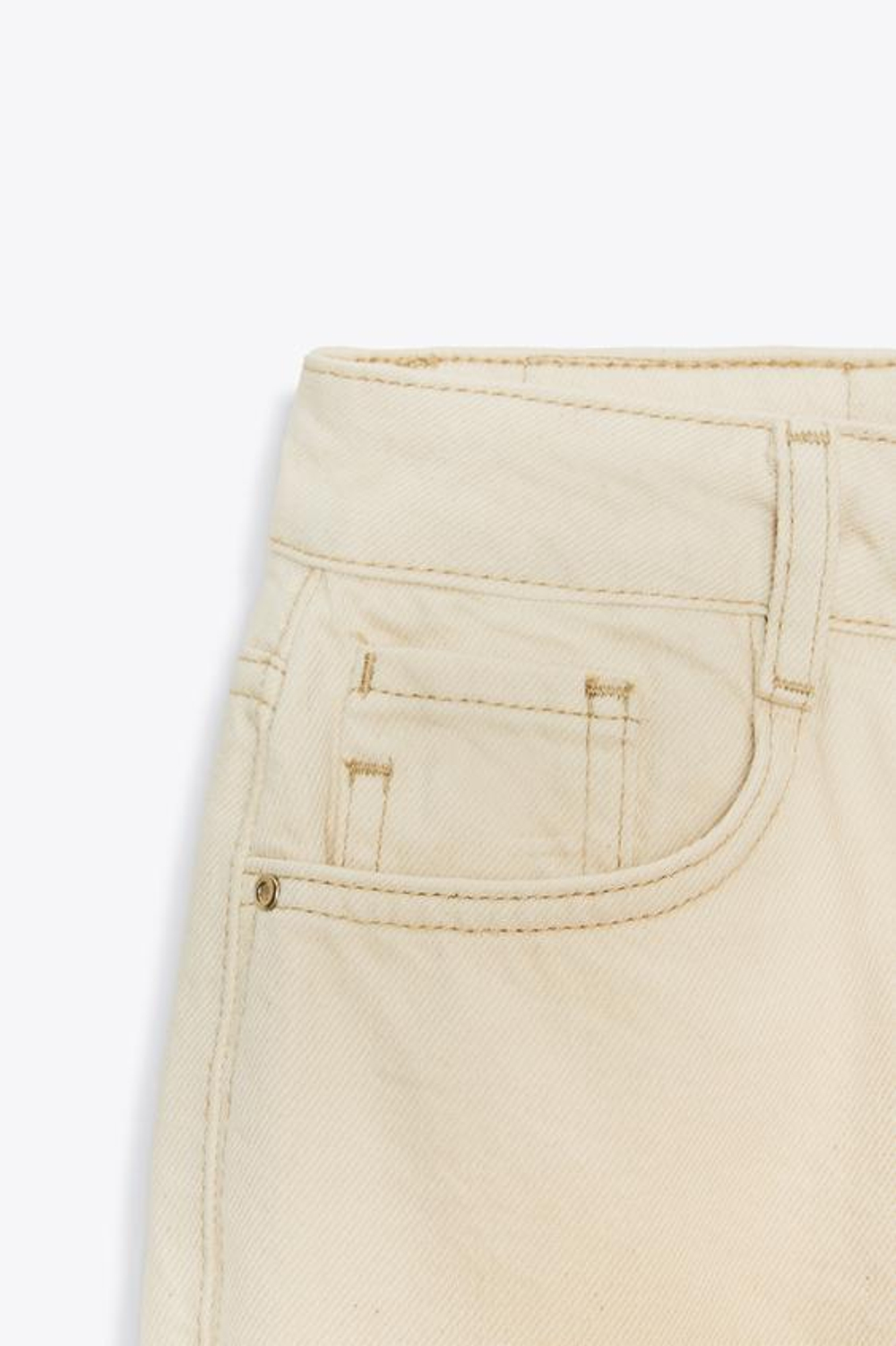 ZARA ДЖИНСЫ Z.02 STRAIGHT ANKLE С ВЫСОКОЙ ПОСАДКОЙ, ЭКРЮ