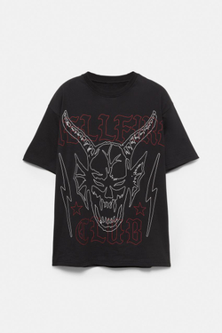 PULL&BEAR Футболка с короткими рукавами "Stranger Things" антрацитово-серый