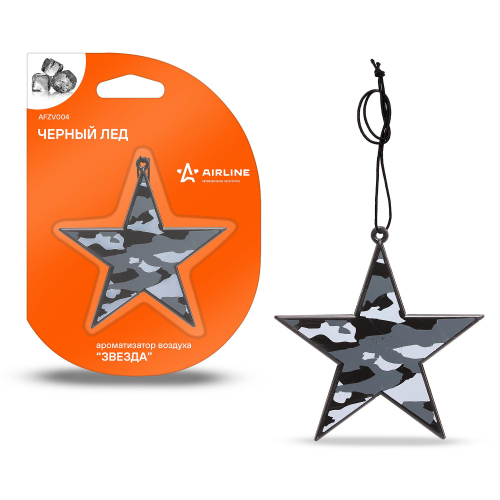 Ароматизатор на зеркало Airline звезда черный лед