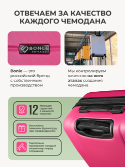 Чемодан M с кейсом в комплекте Розовый