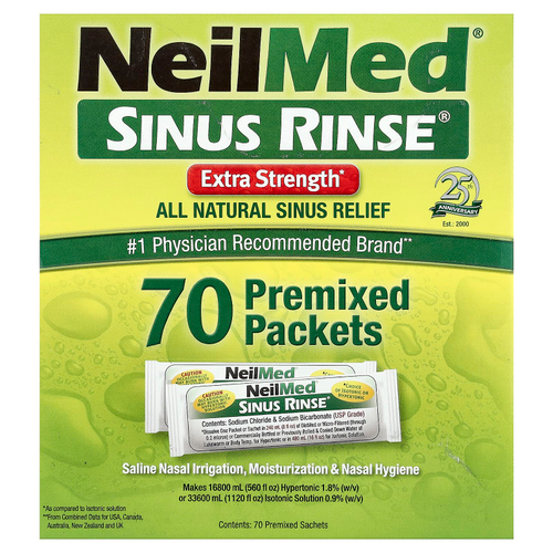 NeilMed, Sinus Rinse®, 70 пакетиков с готовой смесью