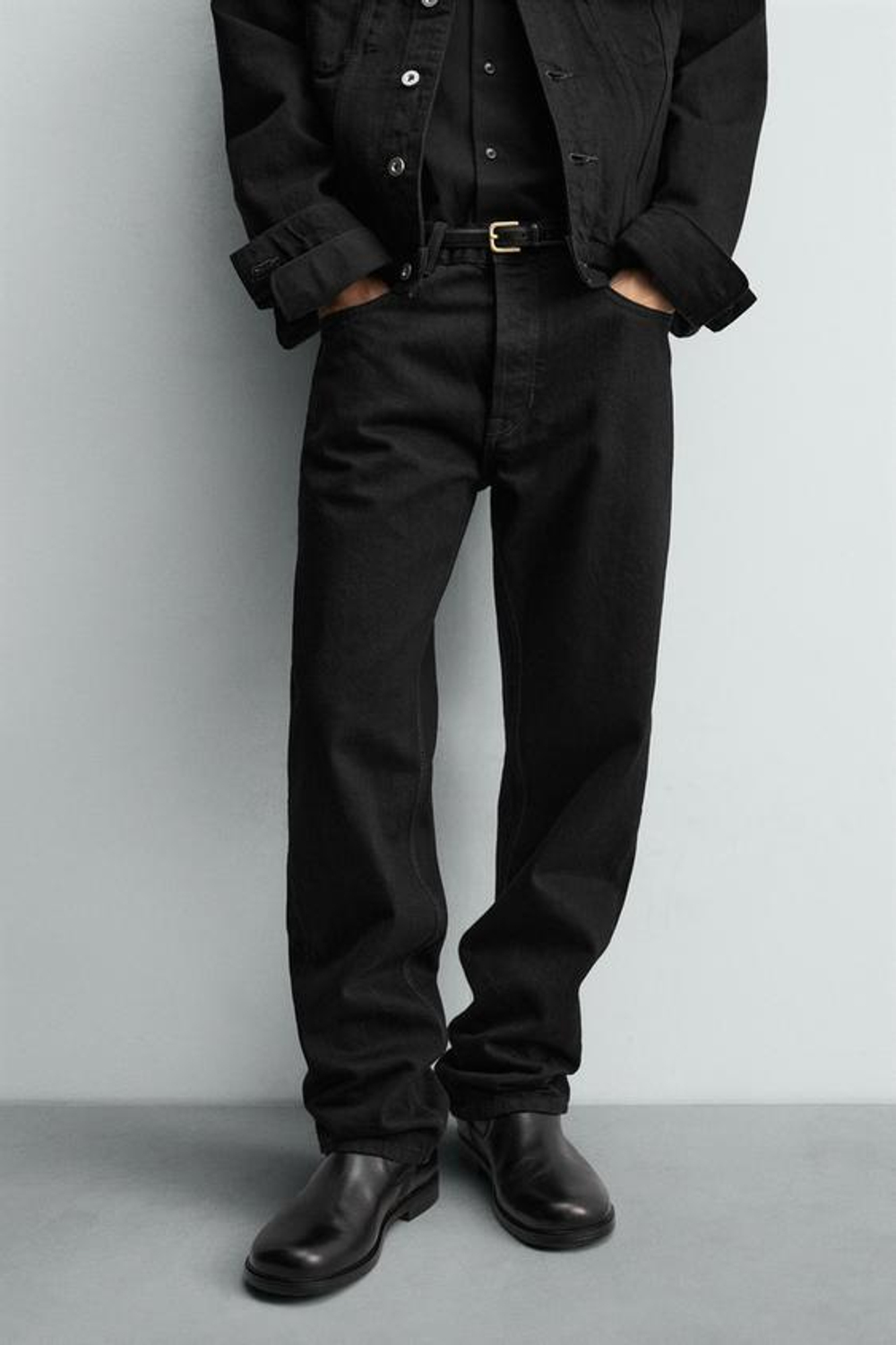 ZARA ДЖИНСЫ STRAIGHT FIT LIMITED EDITION, ЧЕРНЫЙ