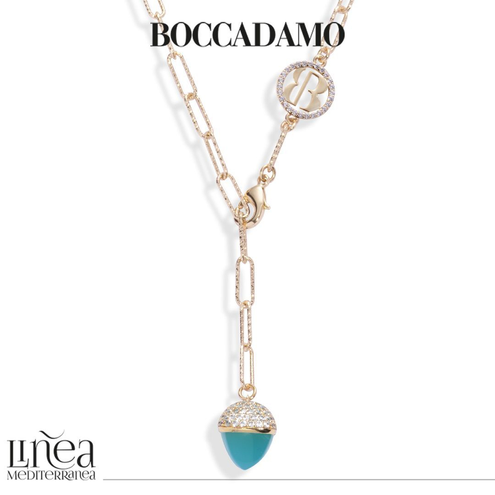 Колье Boccadamo Caleida KGR006DZ BL/G с кристаллами Swarovski, покрытием золотом