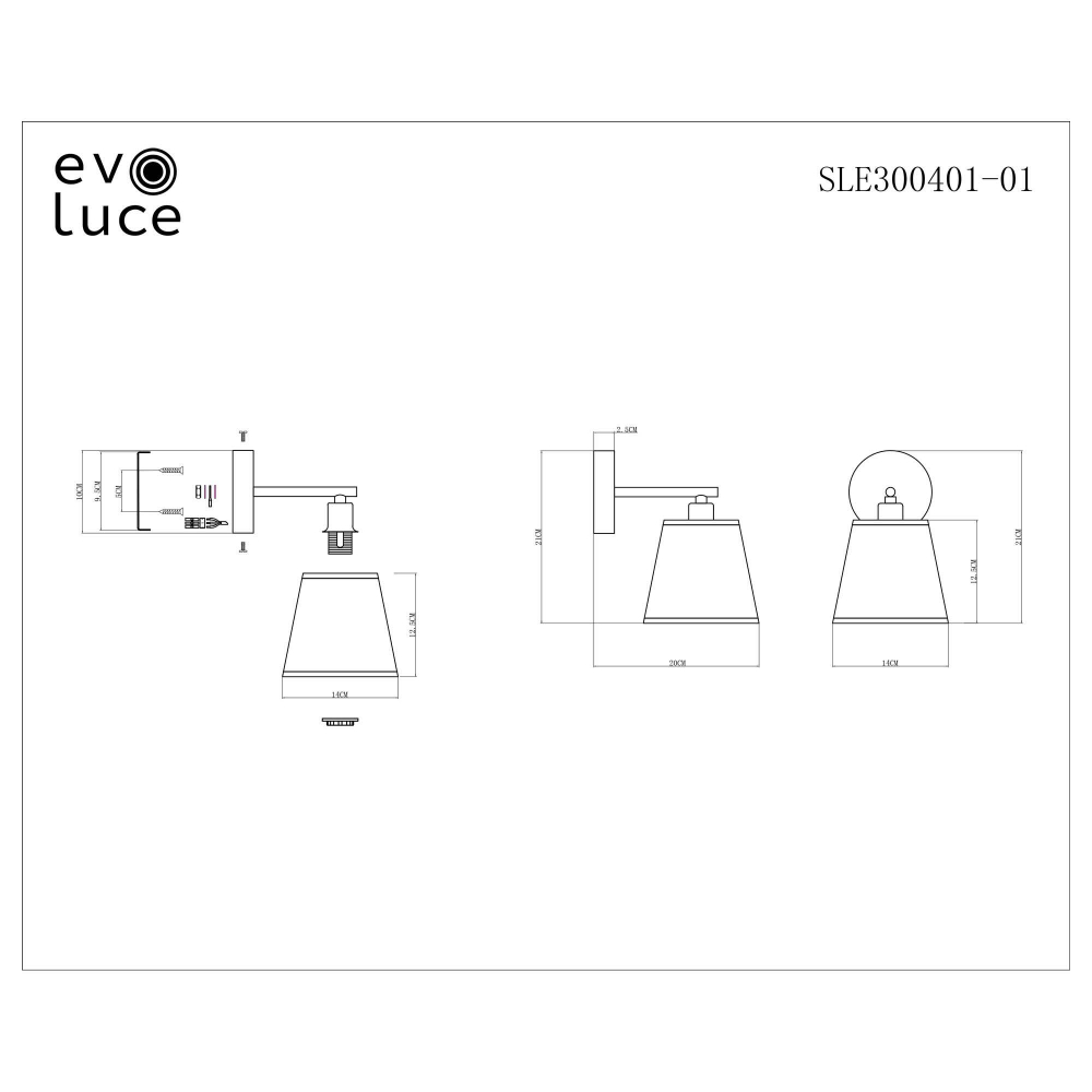 SLE300401-01 Светильник настенный Хром/Белый E14 1*40W