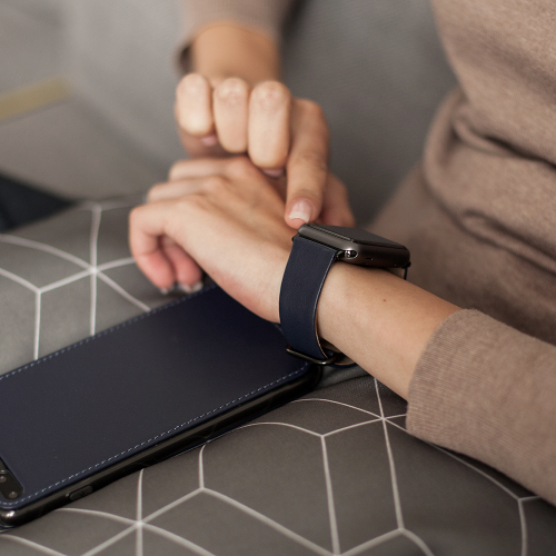 Ремешок для Apple Watch 40/41/42 mm из кожи теленка,  цвета индиго