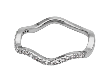 Фаланговое кольцо "Wave" со стразами