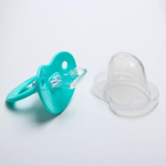Пустышка силиконовая ортодонтическая с колпачком, от 0 мес., цвет голубой 2300146