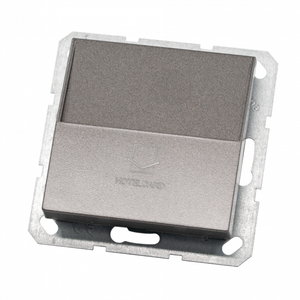 Отельный карточный выключатель с накладкой 10А, 250В, цвет мокко