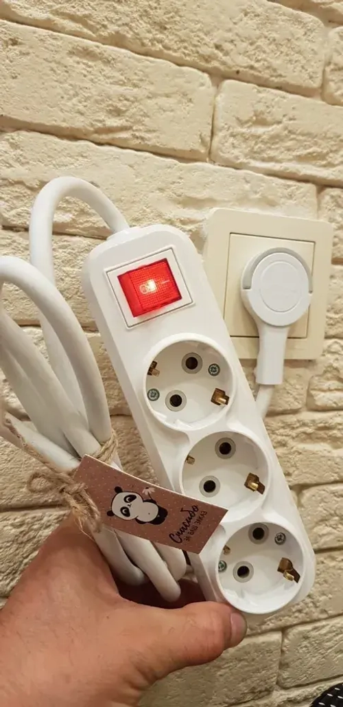 Удлинитель электрический с выключателем плоской потайной вилкой С кольцом (за шкаф) 3 розетки 1.5Метра вилкой (за шкаф) Сетевой фильтр бытовой (удлинитель)