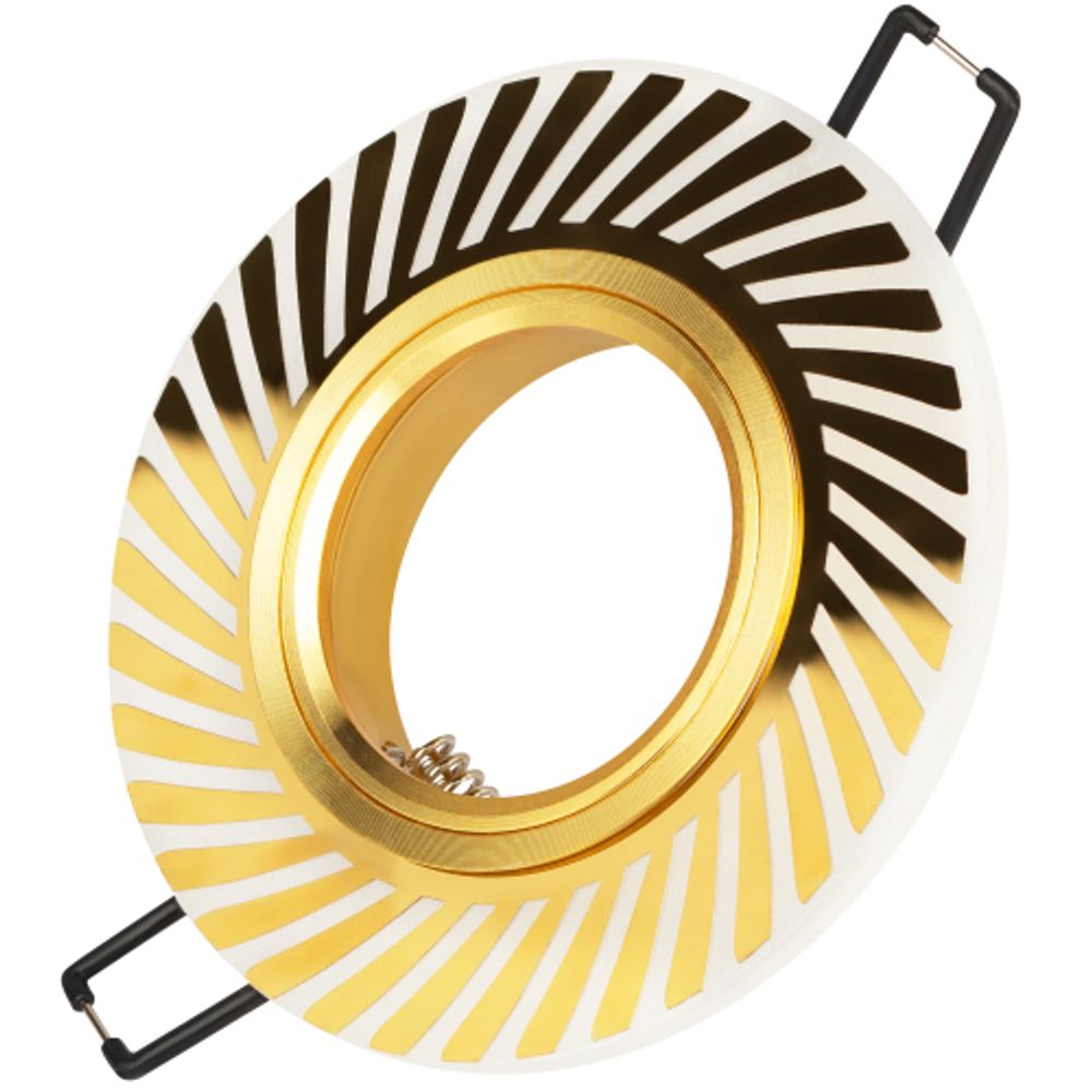 Светильник встраиваемый cо светодиодной подсветкой ЭРА DK LD39 WH/GD /1 под лампу MR16 GU5.3 белый/золото