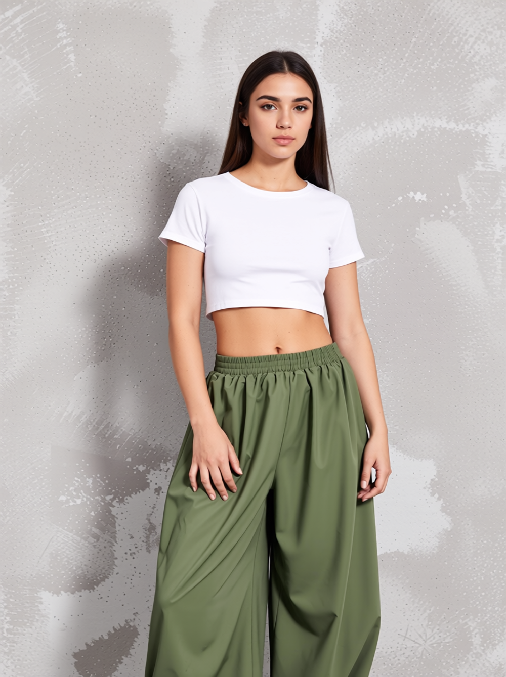 Брюки алладины женские на резинке с боковыми карманами