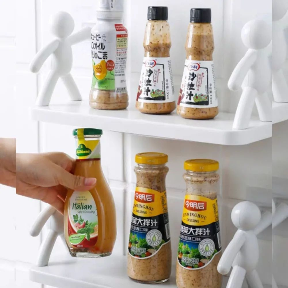 Полка настенная интерьерная Человечки на липучках 2 шт белая