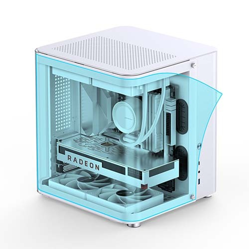 Корпус JONSBO TK-1, mini-ITX, micro-ATX, ATX, белый (без БП)