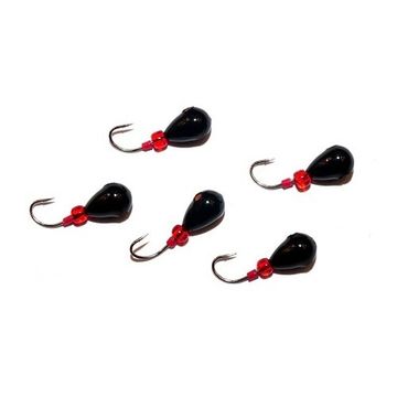 Мормышка свинцовая КАПЛЯ черная с трубкой и бисером 4.5/3