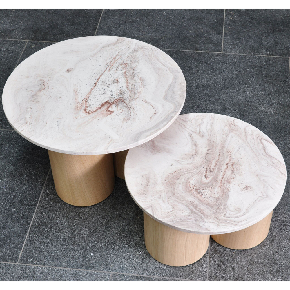 Стол с искусственным камнем Лейна, лак бесцветный, большой